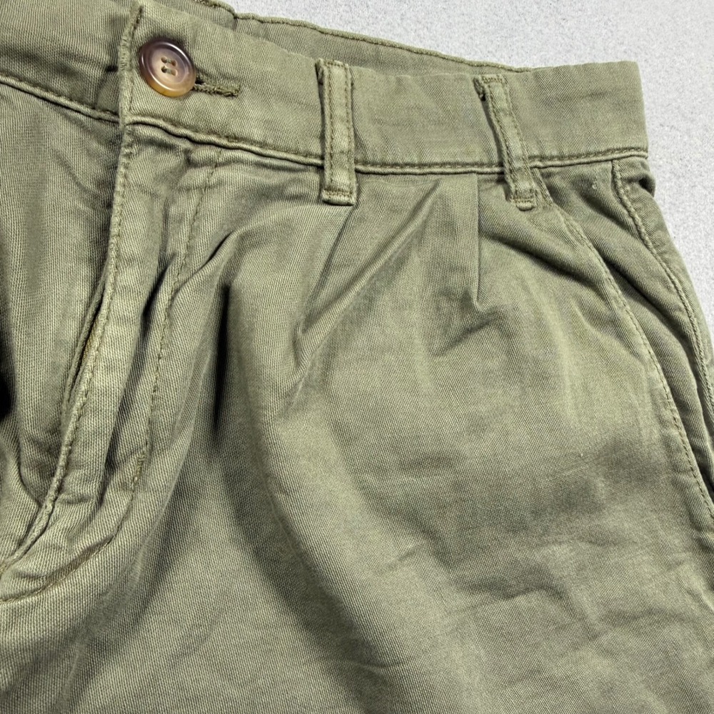 Free People Olive Green Pleated High Rise Casual Shorts Womens Size 4